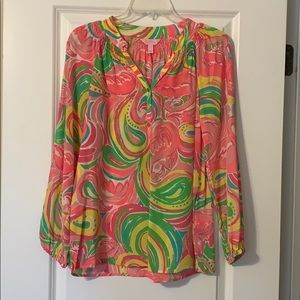 Lilly Pulitzer Elsa Silk Top SMALL